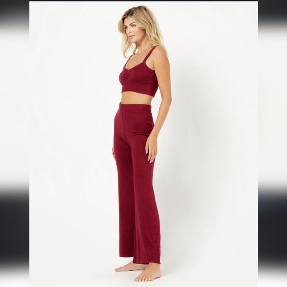 NWT L*Space Adelyn Pull On Soft Pant Sz S Cabernet NEW - Picture 2 of 9